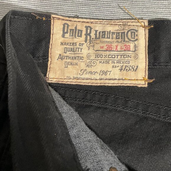 Men's Ralph Lauren Polo Black Jeans, Size 36 x 30 - Picture 5 of 6
